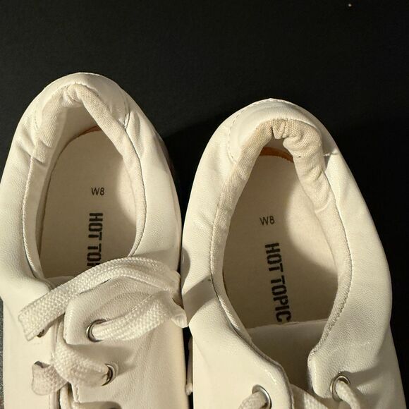 Hot Topic White Rainbow Platform Sneakers Women's Size 8 Pride Festival Y2K Goth - Picture 5 of 8